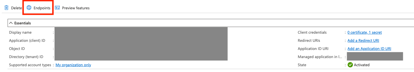 Azure App Endpoint